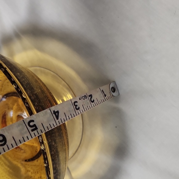 Art Blown bubbled Glass Amber Bowl - Picture 9 of 10